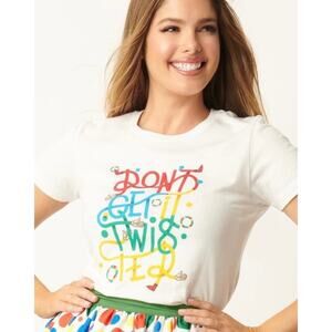 Unique Vintage Hasbro Dont Get It Twisted Twister Graphic Tee Shirt S NWOT